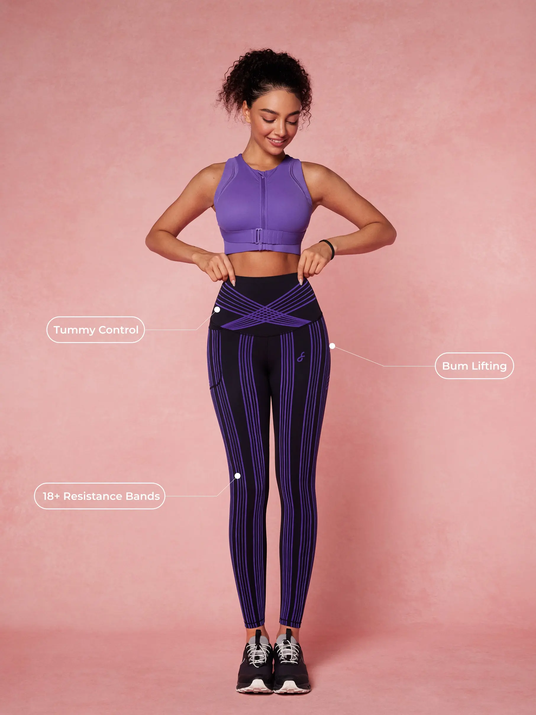 Fanka PowerBand Resistance High Intensity Leggings - Reversible Wear, Activewear Bottoms, All Seasons Gym Workout Leggings for Fitness,summerwins,travel essentials,camping essentials