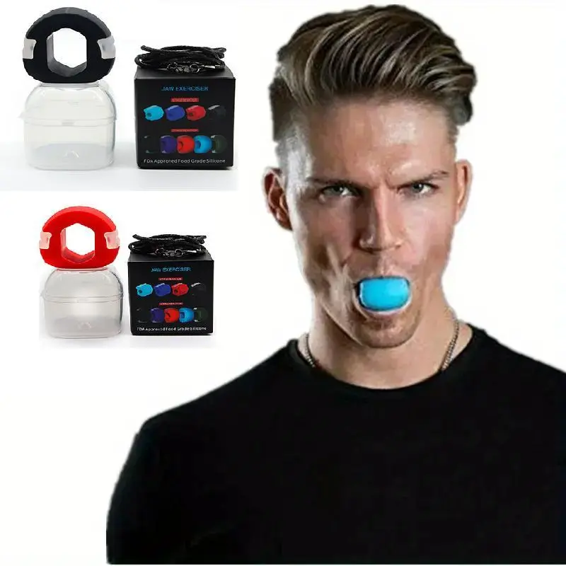 Jaw Exerciser for Men Silicone Jaw Line Shaper Strengthening Gum Tablets Jaw Line Trainer Hands Free Workout