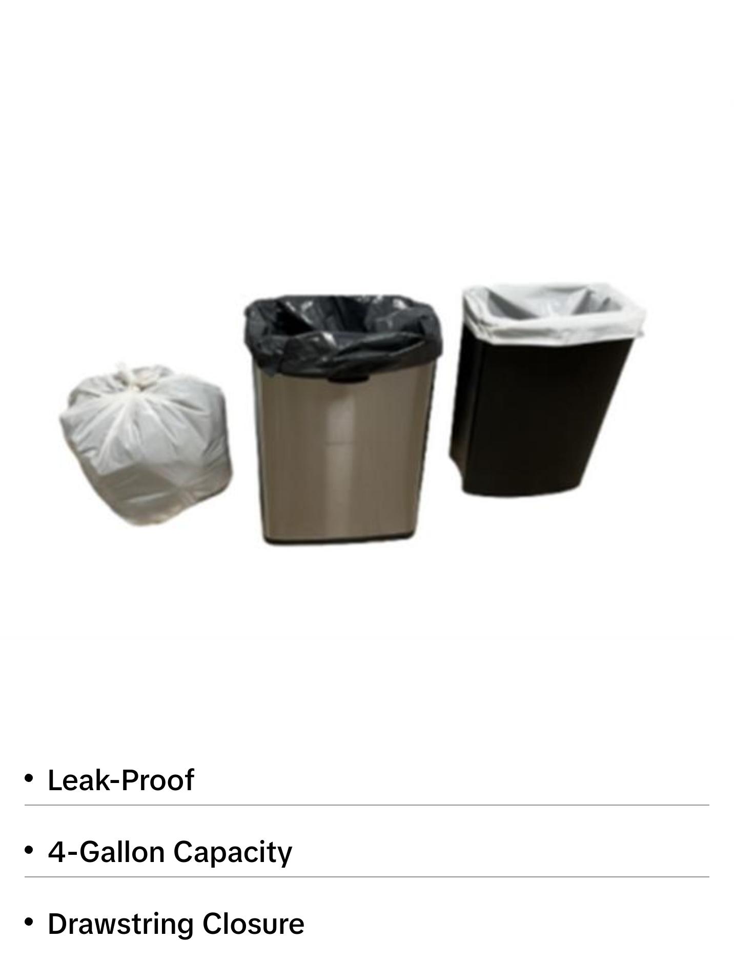 4 Gallon Trash Bags - Durable and Leak-Proof