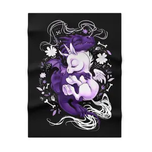 Sleeping Unicorn and Dragon Baby Blanket