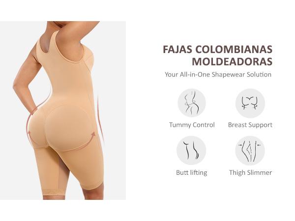 FeelinGirl Fajas Suit Colombianas Shapewear Postpartum Tummy Control Full Shapewear Post Surgery Body Shaper Compression Butt Lifter Shapewear Everyday Zippered