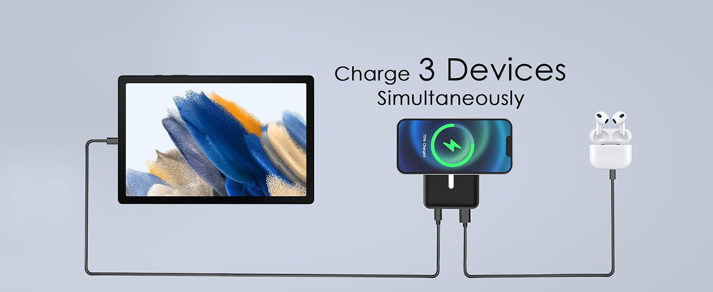 Podoru Wireless Charger with Foldable Stand, 10000mAh for MagSafe Magnetic Portable Battery Pack &USB-C Cable, Compact for iPhone 17/16/15/14/13/12Series Podoru Wireless Charger with Foldable Stand, 10000mAh for MagSafe Magnetic Portable Battery Pack &USB-C Cable, Compact for iPhone 17/16/15/14/13/12Series