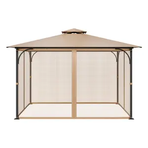 Father's Day Gift VEVOR Replacement Mesh Gazebo Netting Screen for 10x12x7.3 ft Outdoor Patio, Net Only