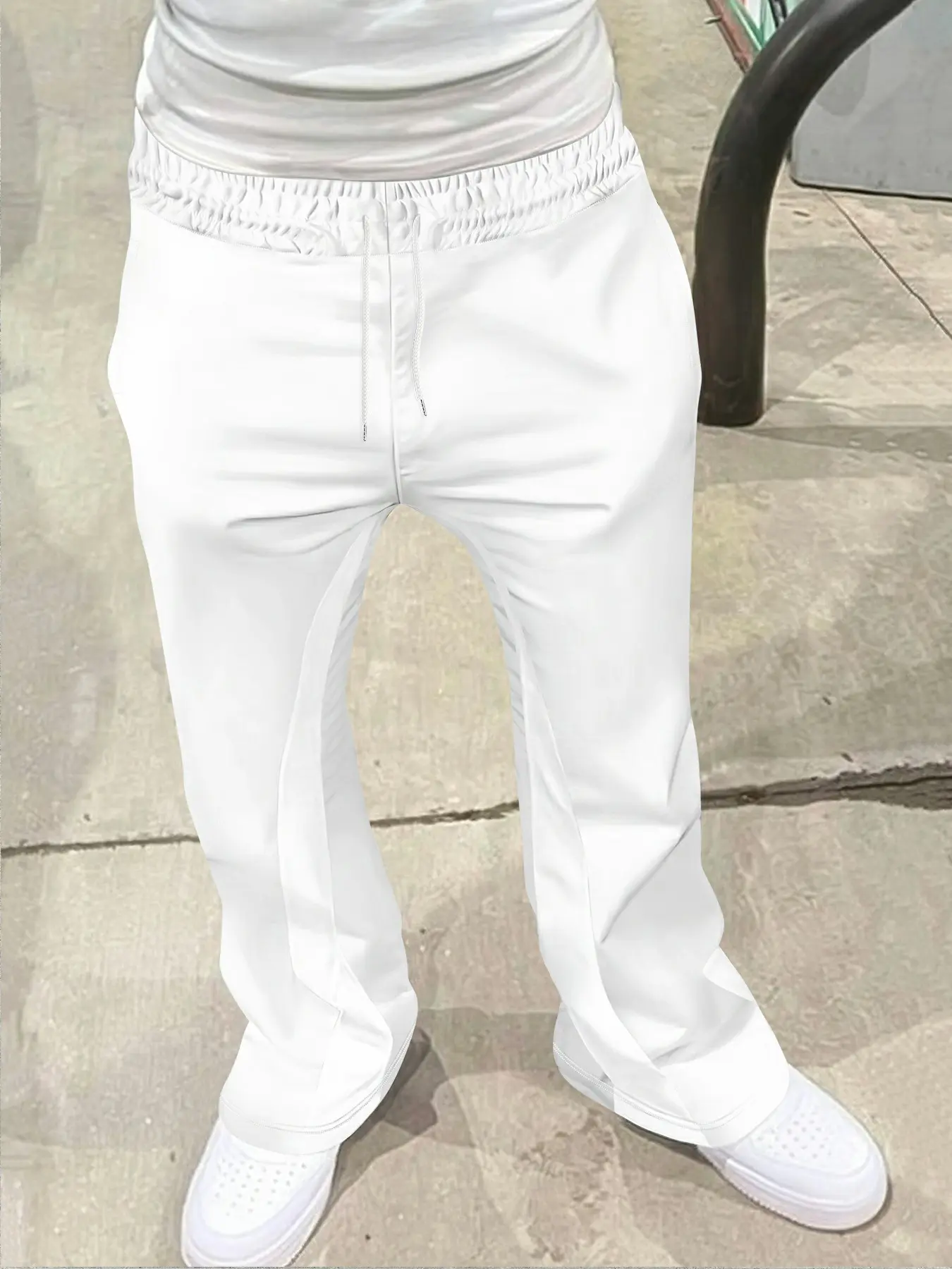 Men's Loose Fit 3D Print Geometric Flared Bell Bottoms, Menswear Casual Sporty Streetwear Aesthetics Pants, Hip Hop Vintage Long Pants for All Seasons Trouser, Casual Streetwear Trousers
