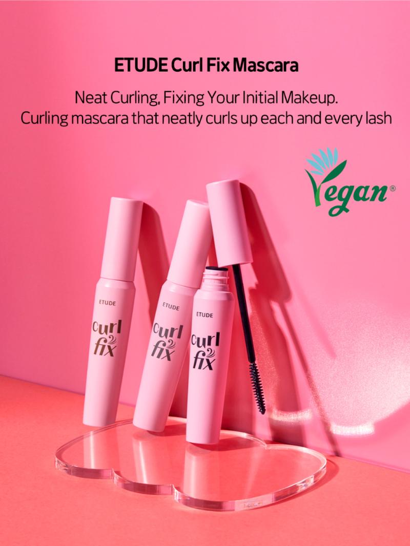 [ETUDE Official] Curl Fix Mascara & Curler Set #01 BLACK | 24H Lifted Lashes | Smudge Proof | Waterproof | Trendy K-Idol Look
