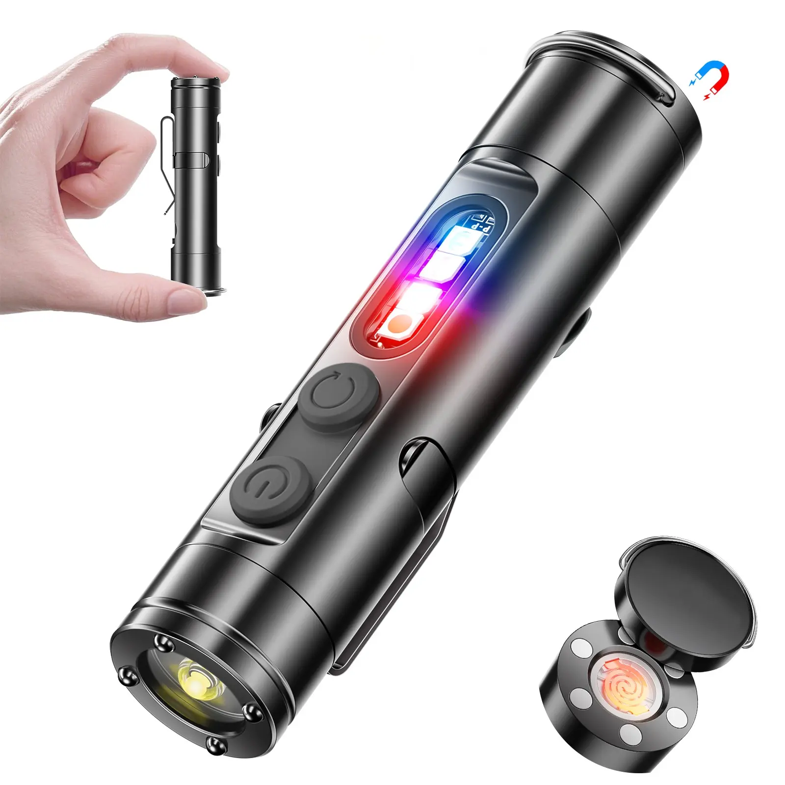 Pocket Flashlight - 500LM Brightness, Magnetic, USB-C Rechargeable, For EDC, Night Work, Camping, outdoorfun, Gift for Dad, Fathers Day, Dad Gift Idea #SummerWins #DealsForYouDays Portable Torch gifts for boyfriend