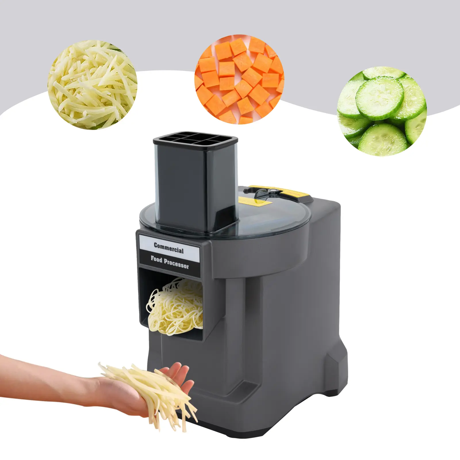 3-in-1 Commercial Vegetable Processor, 110W Vegetable Slicer Shredder Dicer, Electric Food Processor with 3 Blades for households, restaurants, canteens, hotels, fruit shops, dessert shops