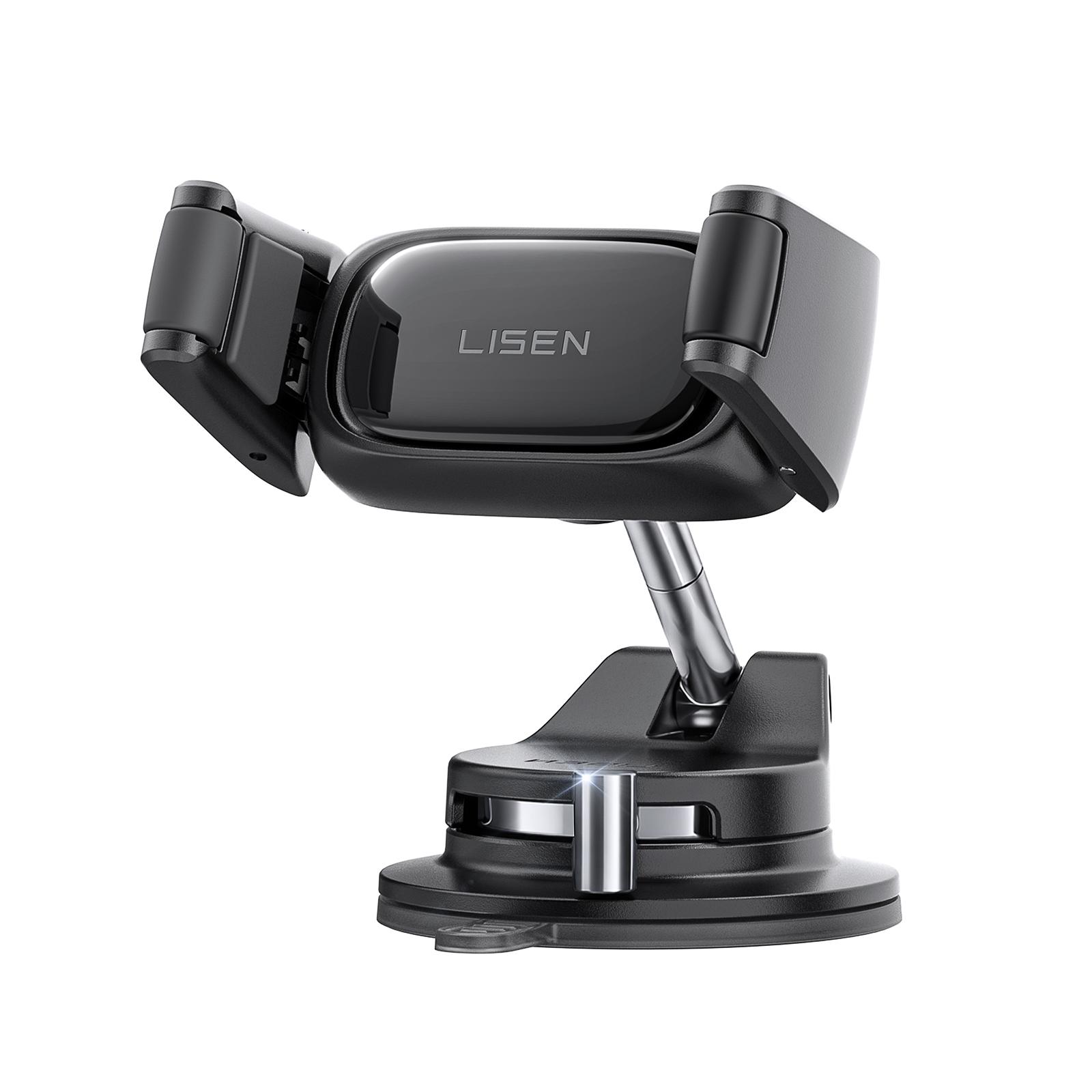 LISEN auto-adjusting phone holder 360-Degree Rotating Phone Mount (upgraded clip for easy attachment and removal), Suitable For 4-7 inch Smartphones Such as iPhone, Samsung, Google, and Nokia LISEN auto-adjusting phone holder 360-Degree Rotating Phone Mount (upgraded clip for easy attachment and removal), Suitable For 4-7 inch Smartphones Such as iPhone, Samsung, Google, and Nokia