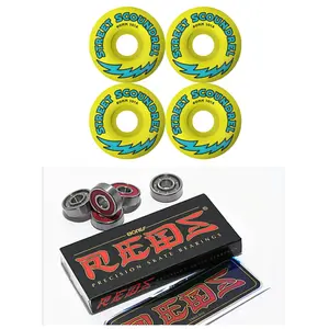 Street Plant "Street Scoundrels" 60mm 101a Skateboard Wheels + Bones Reds Bearings