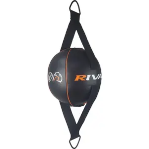Rival Boxing 8" RDBL4 Double End Bag with Pump - Black/Orange