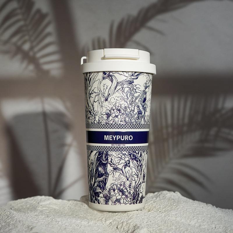 Forest Design 316 Stainless Steel Thermos Bottle 500ml/17oz Portable Car Coffee Mug, Drinkware 12H Hot 12H Cold