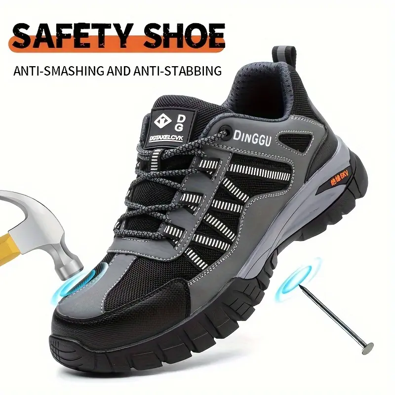 Slip Resistant Steel Toe Safety Shoes - Anti Penetration, Breathable, Lightweight, Comfortable Tactical Work Boots Footwear summervibes,summervibes