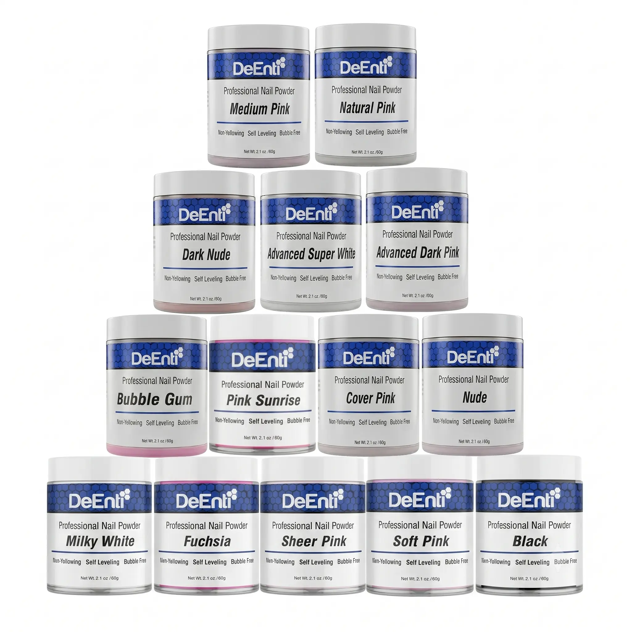 DeEnti 2.1 oz Classic Professional Acrylic Nail Powder  - Smooth, Consistent, Salon Quality Acrylic Powder Dip for Manicure, Nail Art, Fake Nails, Nail Carving