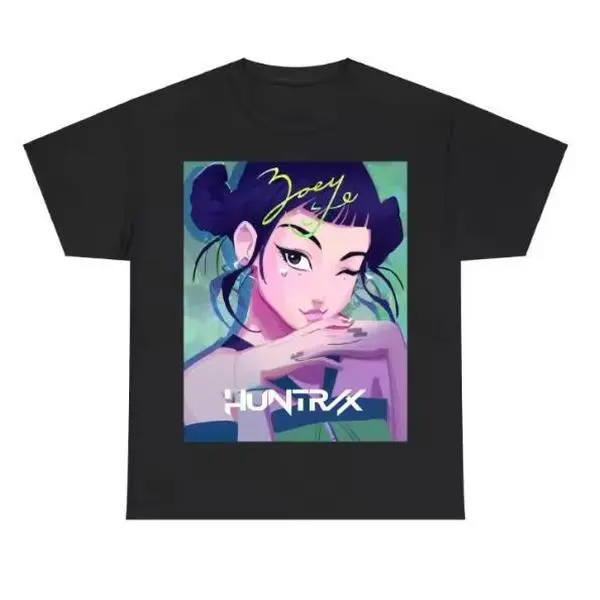Zoey Character Graphic T-Shirt for Women, Casual Short Sleeve with Hand Drawn Print, Comfortable Cotton Polyester Blend for Everyday Wear