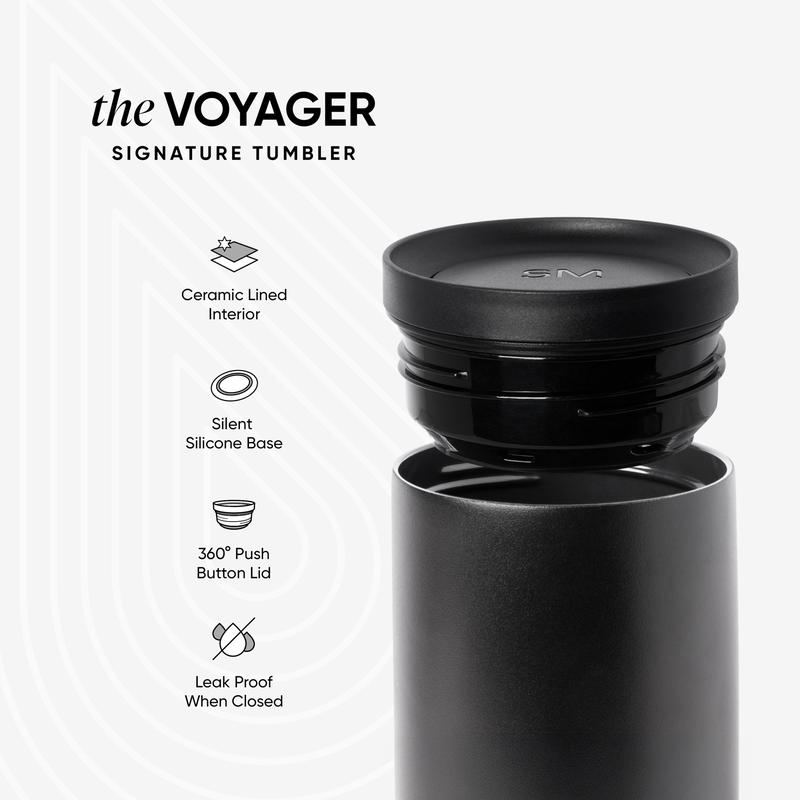 Simple Modern 16oz Signature Voyager Insulated Tumbler with 360° Lid and Ceramic Lining - Leak Proof - Dishwasher Safe