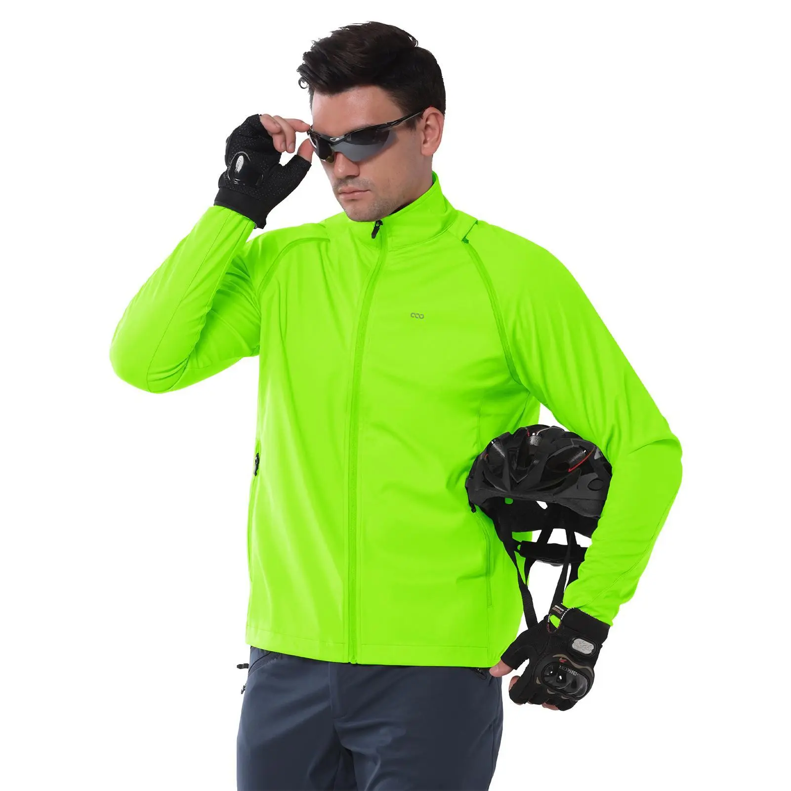 33,000ft Men's Stretch Fit Cycling Jacket - Waterproof, Windproof, Reflective Outerwear for Cycling, Running, Hiking & Light Outdoor Activities