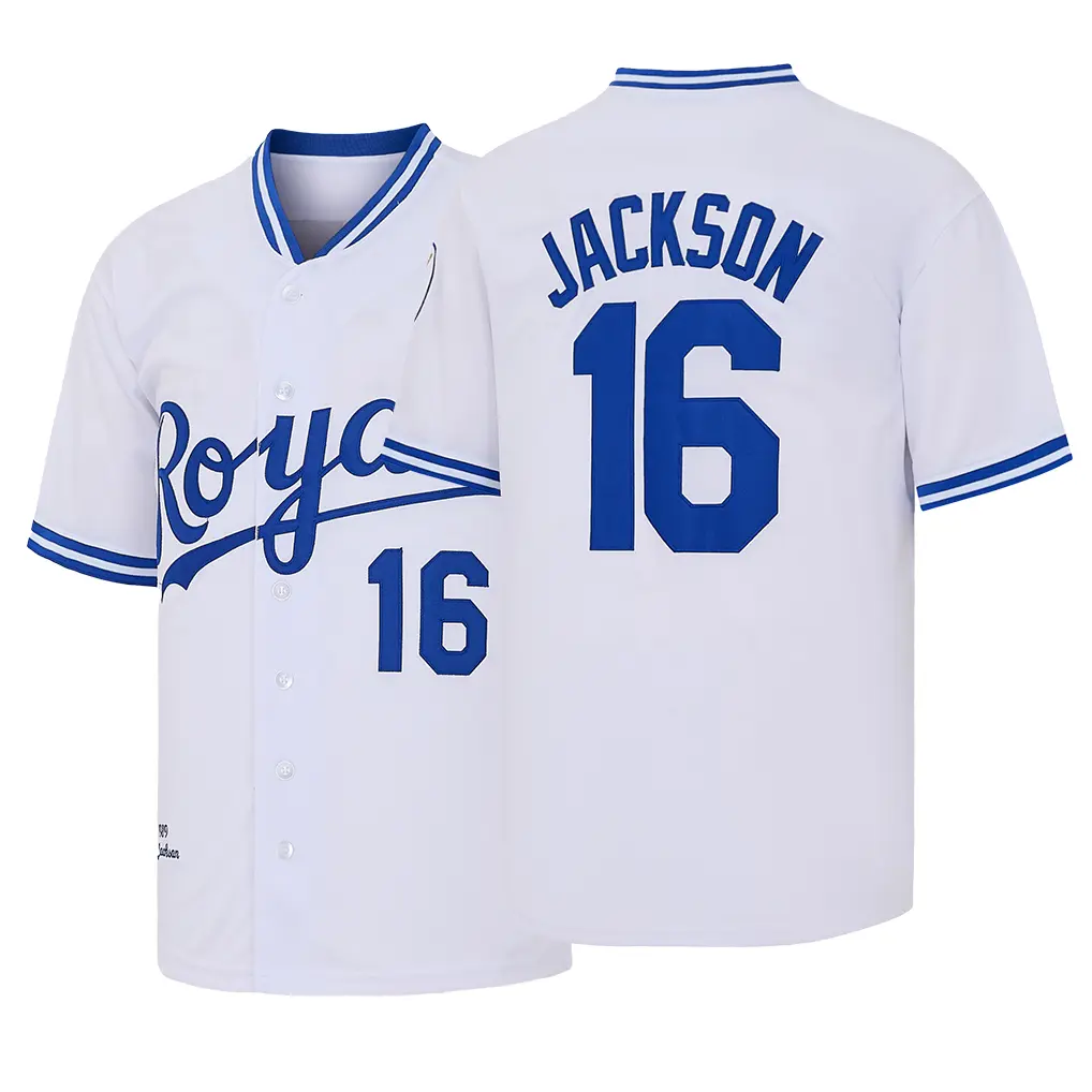 Men's #16 Bo Jackson 1989 White Embroidery Baseball Jersey,Baseball Apparel Commemorative Gift For Fan