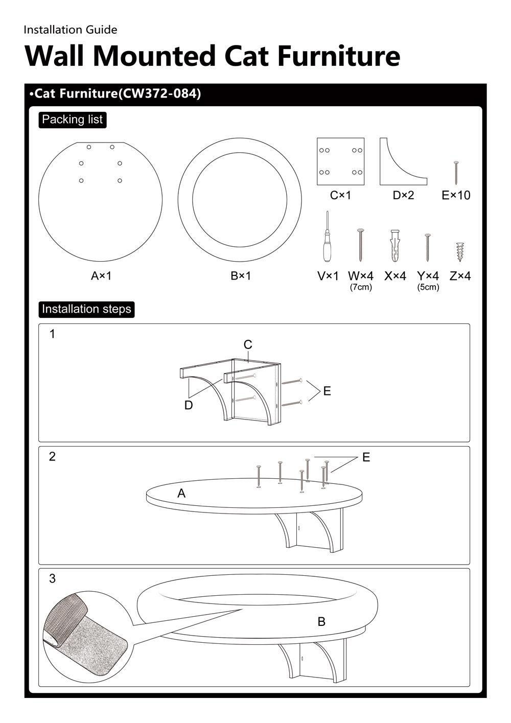 Modern Crude Wood Wall Mounted Cat Nest Bed Climbing Shelves With Sisal Scratching Post- Cat Houses & Condos for Indoor Cats Playing and Relaxation