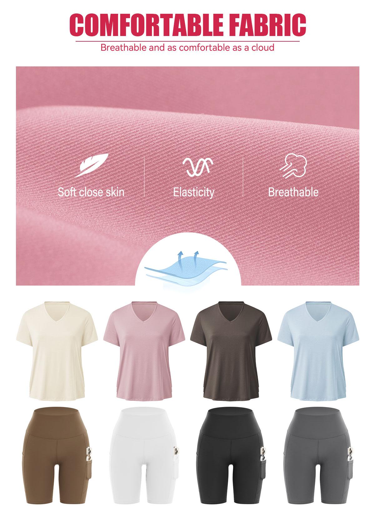 SHOWITTY Women's 2 Piece Lounge Sets – Casual Summer Outfits Short Sleeve T-shirt & Bike Shorts with Pockets