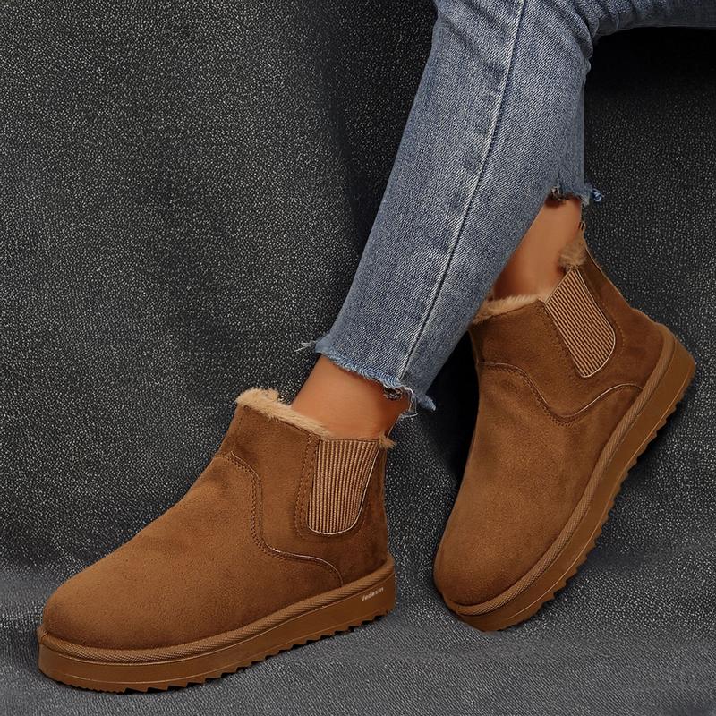 Women's Thick Soled Winter Snow Boots With Plush Lining & Anti-Slip Outsole Casual Ankle Boots