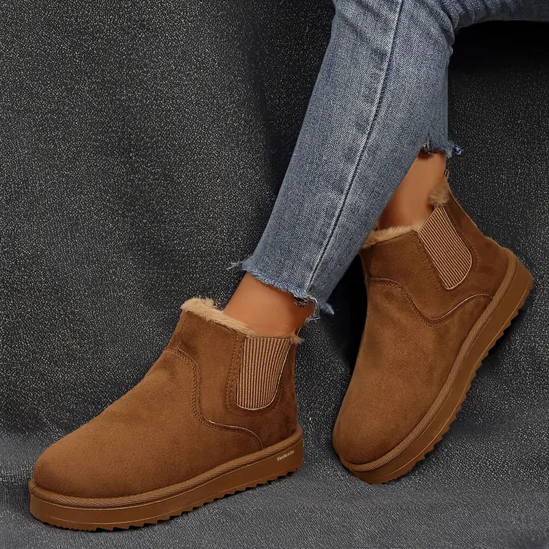 Women's Thick Soled Winter Snow Boots With Plush Lining & Anti-Slip Outsole Casual Slipper House Outdoor Indoor Ankle Boots Women's Thick Soled Winter Snow Boots With Plush Lining & Anti-Slip Outsole Casual Slipper House Outdoor Indoor Ankle Boots