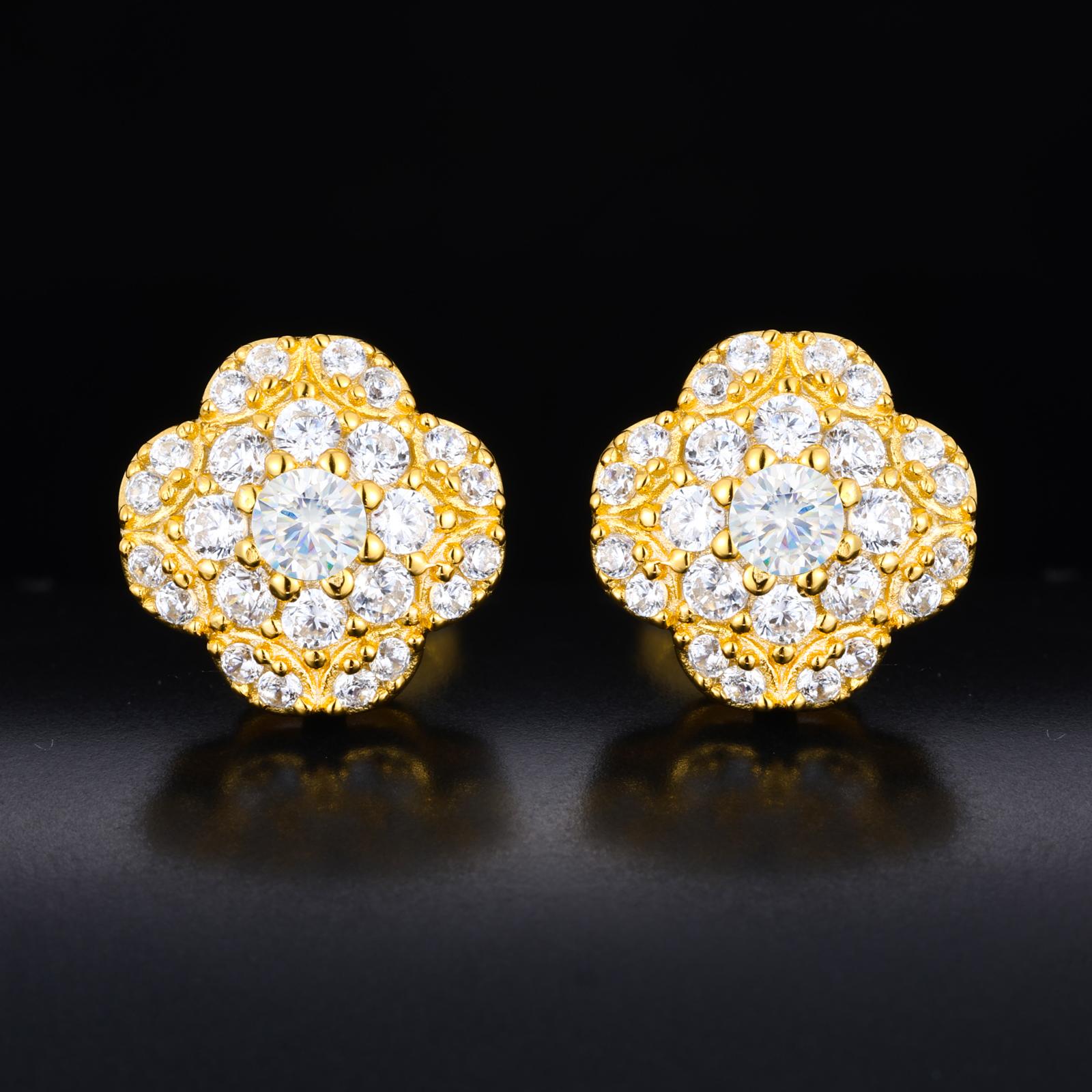 【#E600】Starry Ear Nails UCCIYO Lab-Created Moissanite Earrings For Women S925 Sterling Silver Stud Earring Men Hip Hop Jewelry Couple Gift