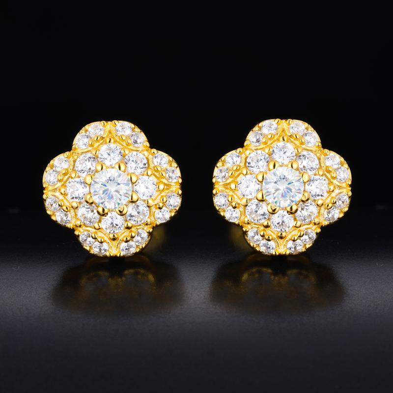 【#E600】Starry Ear Nails UCCIYO Lab-Created Moissanite Earrings For Women S925 Sterling Silver Stud Earring Men Hip Hop Jewelry Couple Gift