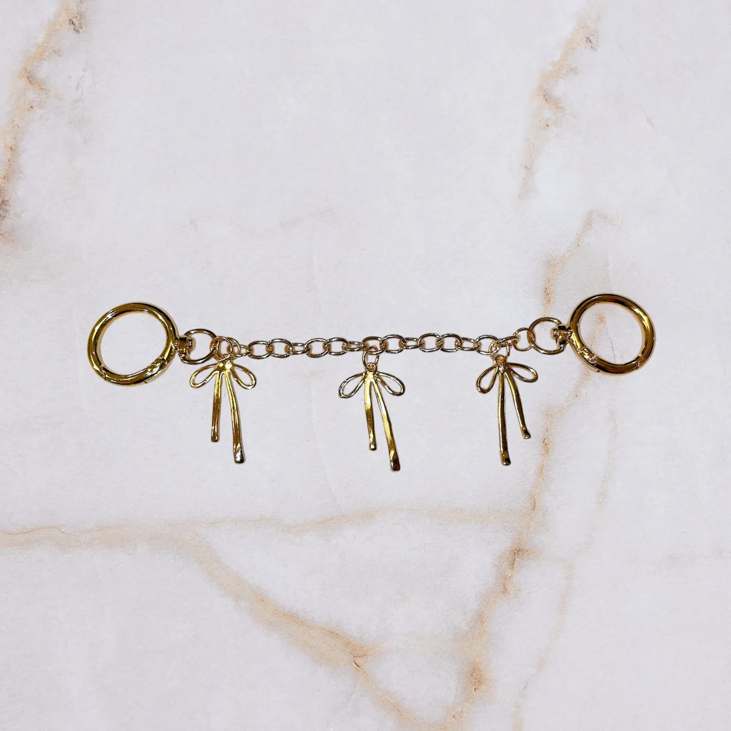 Purse Charms, Keychains, Key Holder, Bag Charm, Purse Accessory, Charm Chain, Bag Accessory, Backpack Keychain, Gold, Ribbons, Wallet Charm