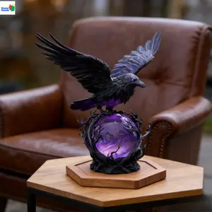 1 Gothic Eagle Indoor Statue Light| Spherical Eagle Sculpture Desk Bookshelf Unique Art Night Light, USB Powered Freestanding, Design Home Decor, Top Gift for Gothic Fans & Book Lovers, Ideal for Valentine's Day, New Year's & Festive Occasions