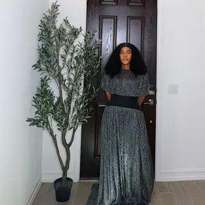 Metallic Sculpt women Dress evening birthday party dress summer weddingguestdress