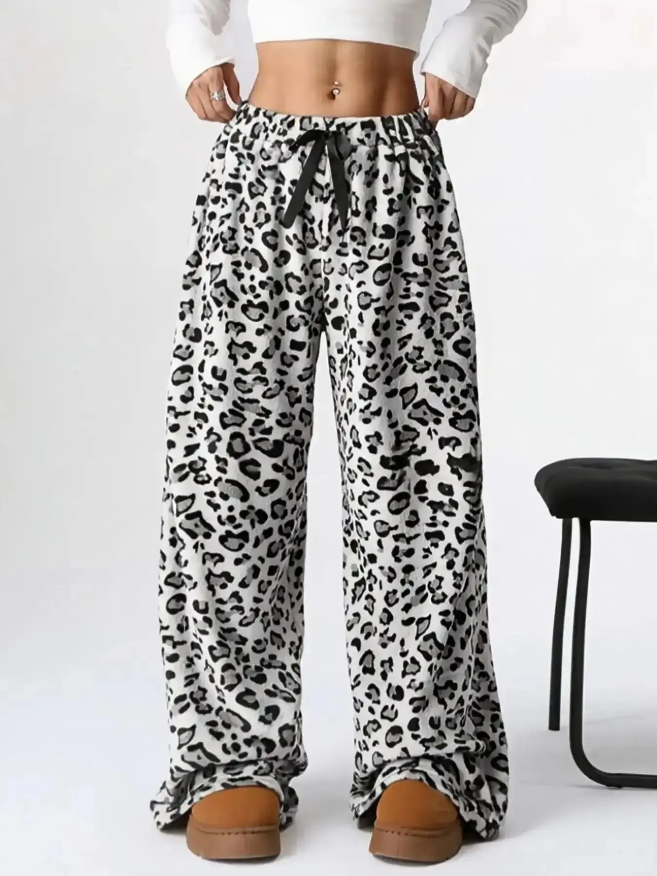 Cozy Fuzzy Wide Leg Lounge Pants for Women Soft Plush Pajama Winter Comfy Fit everyday wear day to night year round streetwear lightweight versatile chic look bodycon elevated basics wardrobe staple