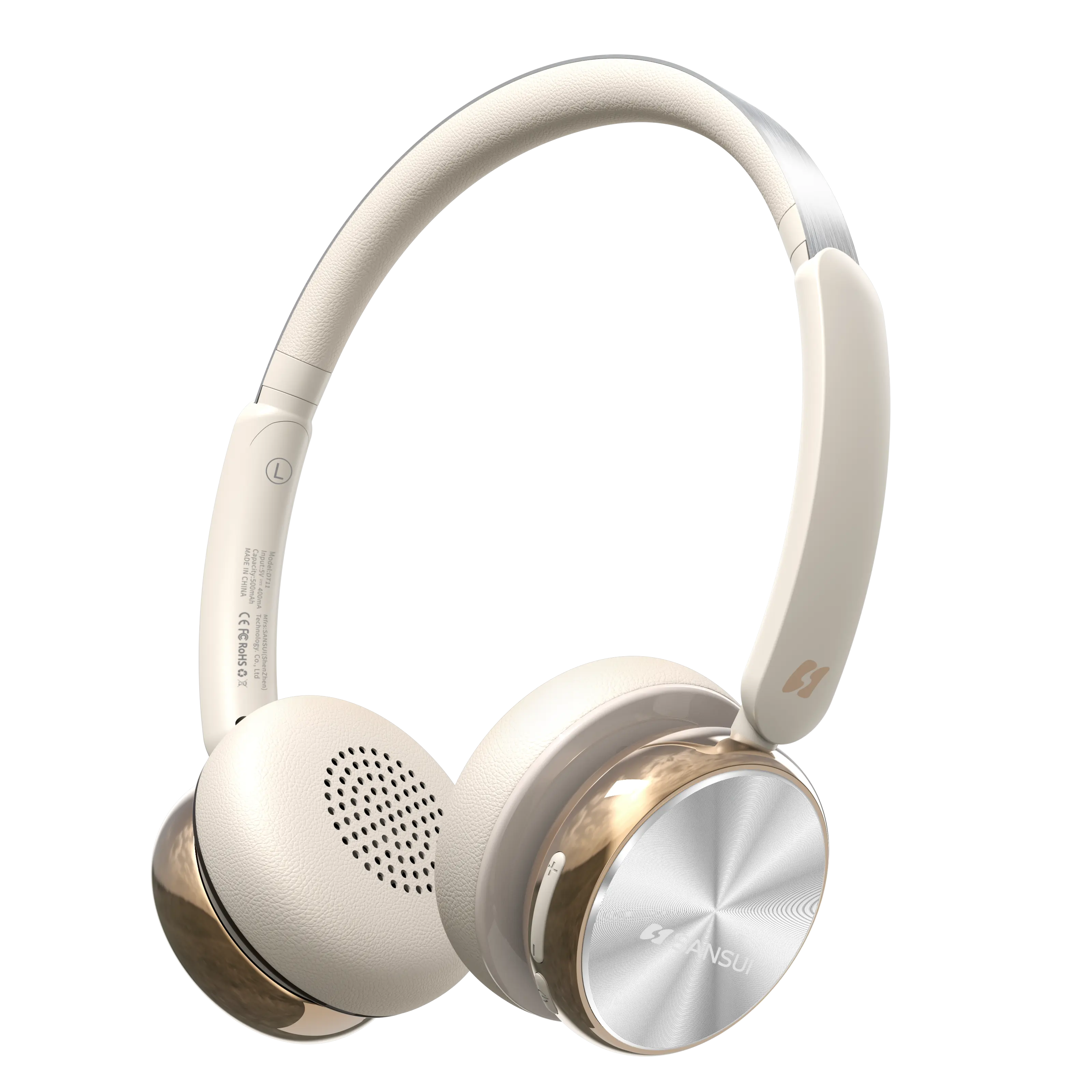 SANSUI Retro Wireless Bluetooth Headphones, Over-Ear Stereo Headset with 50H Playtime, Deep Bass, Soft Earpads, Built-in Mic for Travel/Home/Office