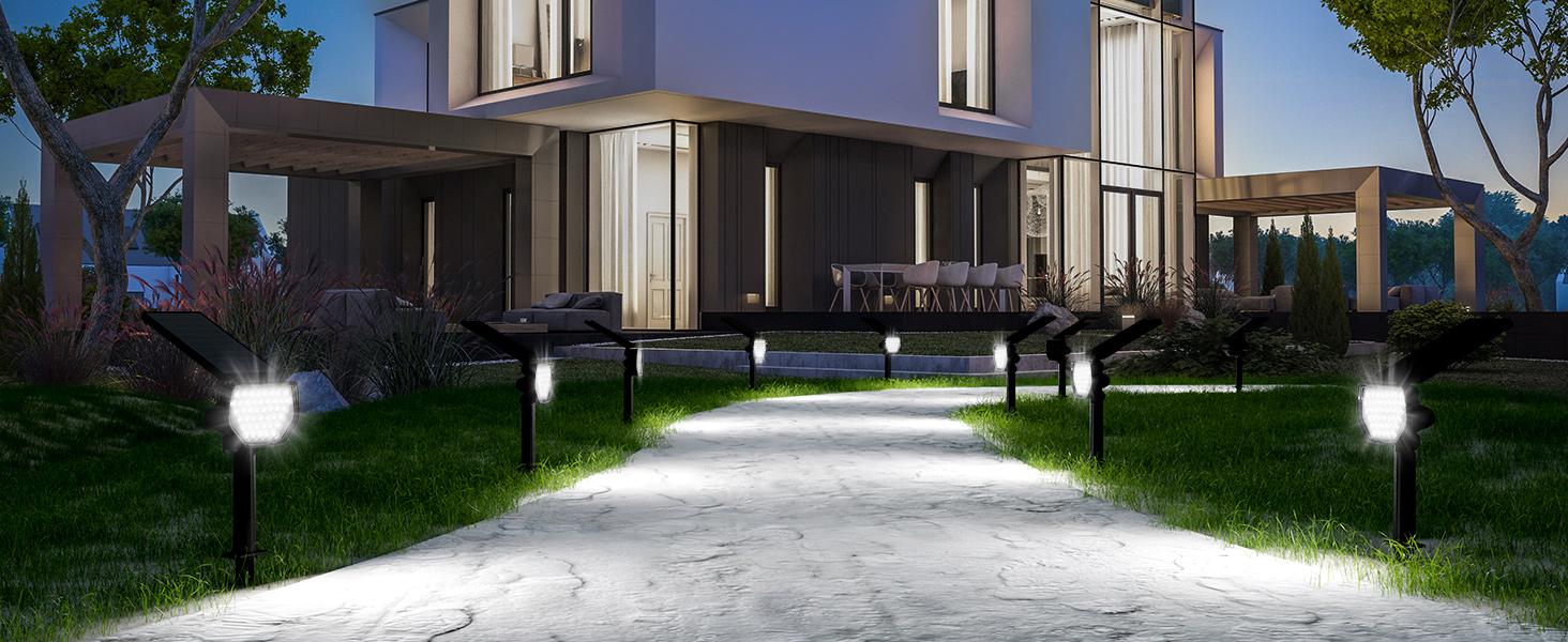 Lepro Outdoor Solar Spot Lights Waterproof for Flag Pole, Yard, Garden, Landscape, Backyard, Tree, Plants, Solar Powered Led Spotlight High Lumens