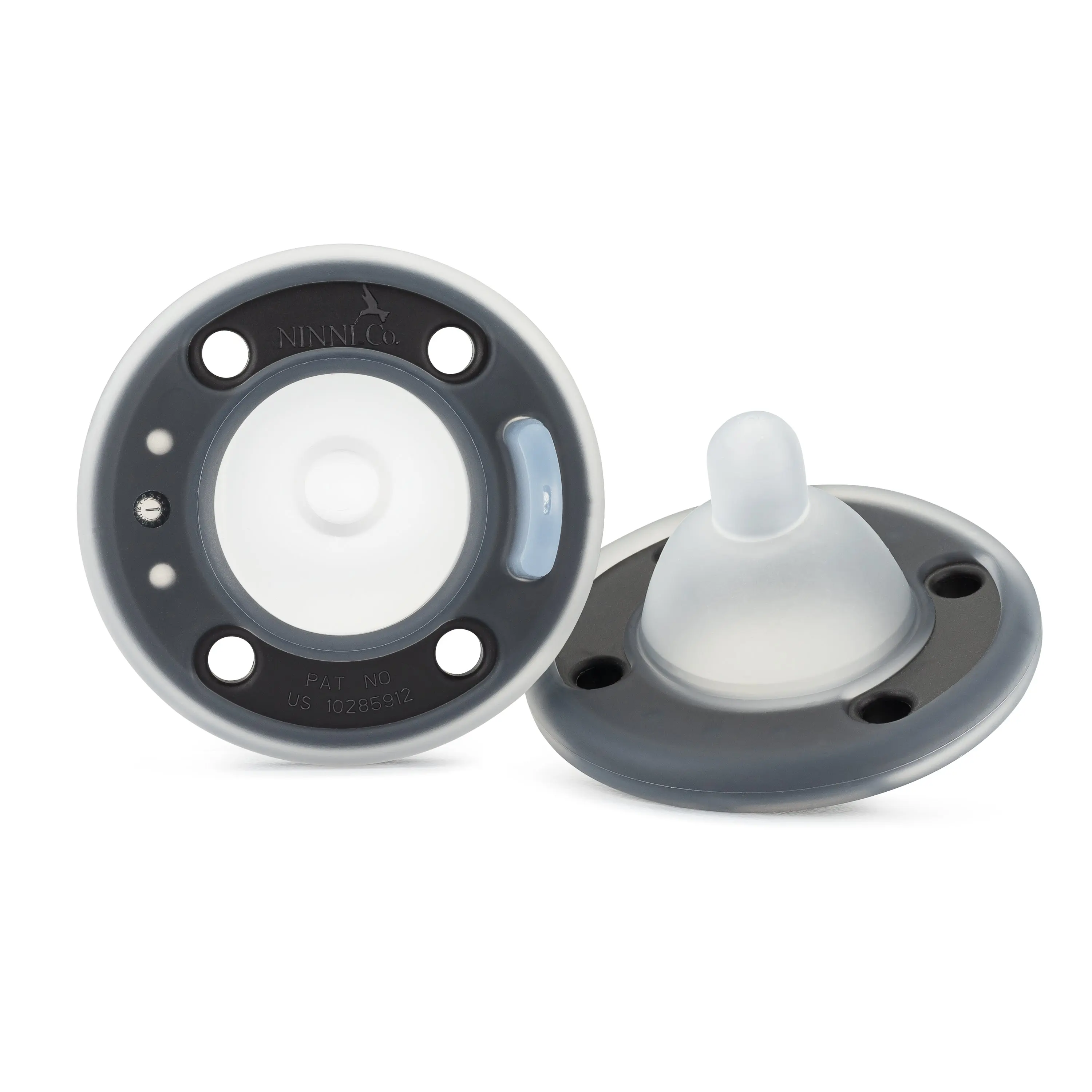 Ninni Co Pacifier Onyx 2 Pack Soft Silicone Orthodontic Pacifiers for Breastfed Babies