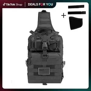 Tactical Sling Bag Pack Military Rover Shoulder Sling Backpack EDC Molle Assault Range Bag Durable Water Resistant Compact Size 11x6.5x16 inch Multifunctional Design