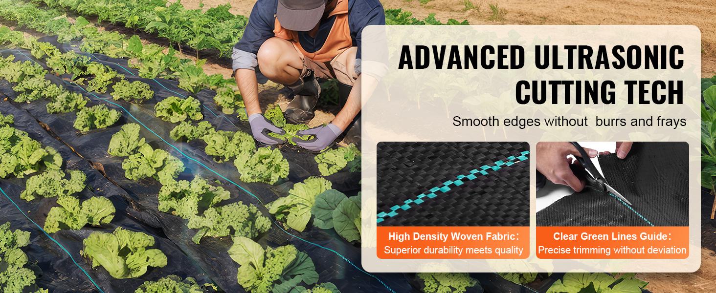 VEVOR Premium Heavy Duty Weed Barrier Landscape Fabric, TikTokShopBlackFriday, Max 5.8 OZ Woven Geotextile Fabric Under Gravel, High Permeability for Weed Blocker Weed Mat, Driveway Fabric, Weed Control Garden Cloth