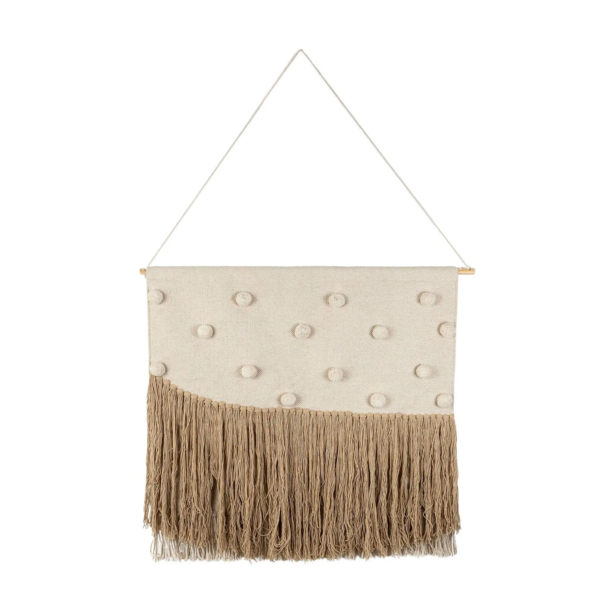 Foreside Home & Garden Woven Fringe Tapestry with Poms
