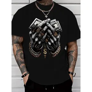 Comfort-Fit Cotton Tee – Men’S Crew Neck T-Shirt Featuring Trendy Dollar & Rings Graphicslets  streetwear target finds