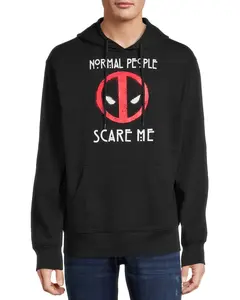 Marvel Deadpool Hoodie Men's Normal People Scare Me Long Sleeve Sweatshirt