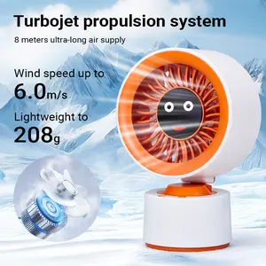 Qawtor 2026 Edition Desktop Emoji Loop Fan – Dual Airflow Channels, Auto Oscillation, Ultra-Long Battery Life. The Ultimate Turbo Cooling Essential for Dorms & Offices, Powered by an AI Smart Chip.