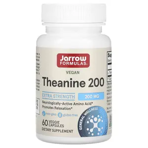 Jarrow Formulas Theanine 200, 200 mg, 60 Veggie Capsules