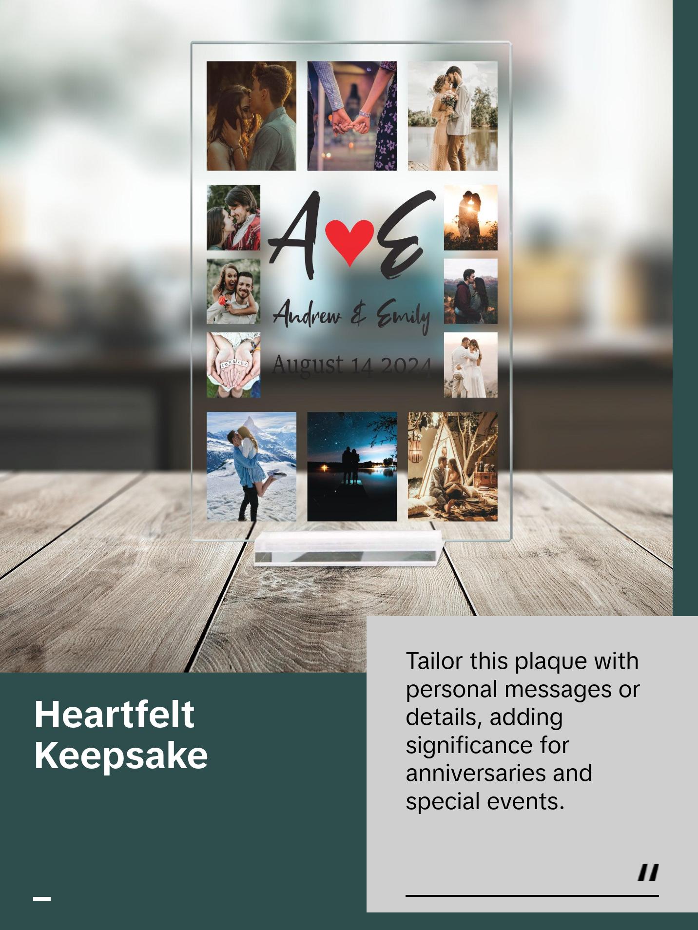 MIRACLE PRINTS Personalized Acrylic Plaque for Couples- A Timeless Anniversary Keepsake Custom Acrylic Sign - Small Acrylic Business Signs - Custom Text Sign - TableTop Acrylic Signs - Acrylic plaque Decor Mount