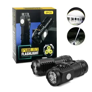 2-Pack Small Cannon Flashlights: Mini Camping Lights with High Lumens, 3 Modes & Zoomable Beam! Usb Rechargeable Headlamp