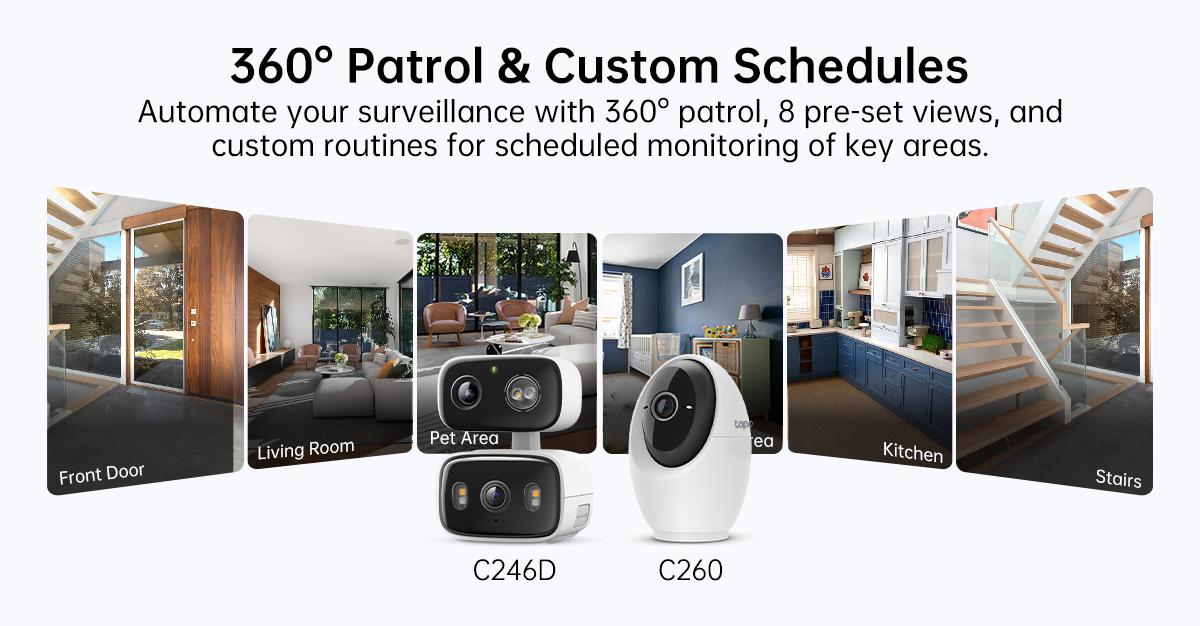 TP-Link & Tapo C216(3-pack) 2K Pan/Tilt Indoor/Outdoor Security Camera  with AI Detection, Baby Cry Detect, Motion Tracking, Color Night Vision, 360° Pan/Tilt, No Subscription, Alexa & Google Compatible