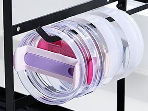 Water Bottle Organizer Drying Rack for 40 oz Tumbler with Handle, Multifunctional Cup Storage Holder Compatible with Stanley, Owala, Simple Modern and Other Brands, 8 Slots (Patented)