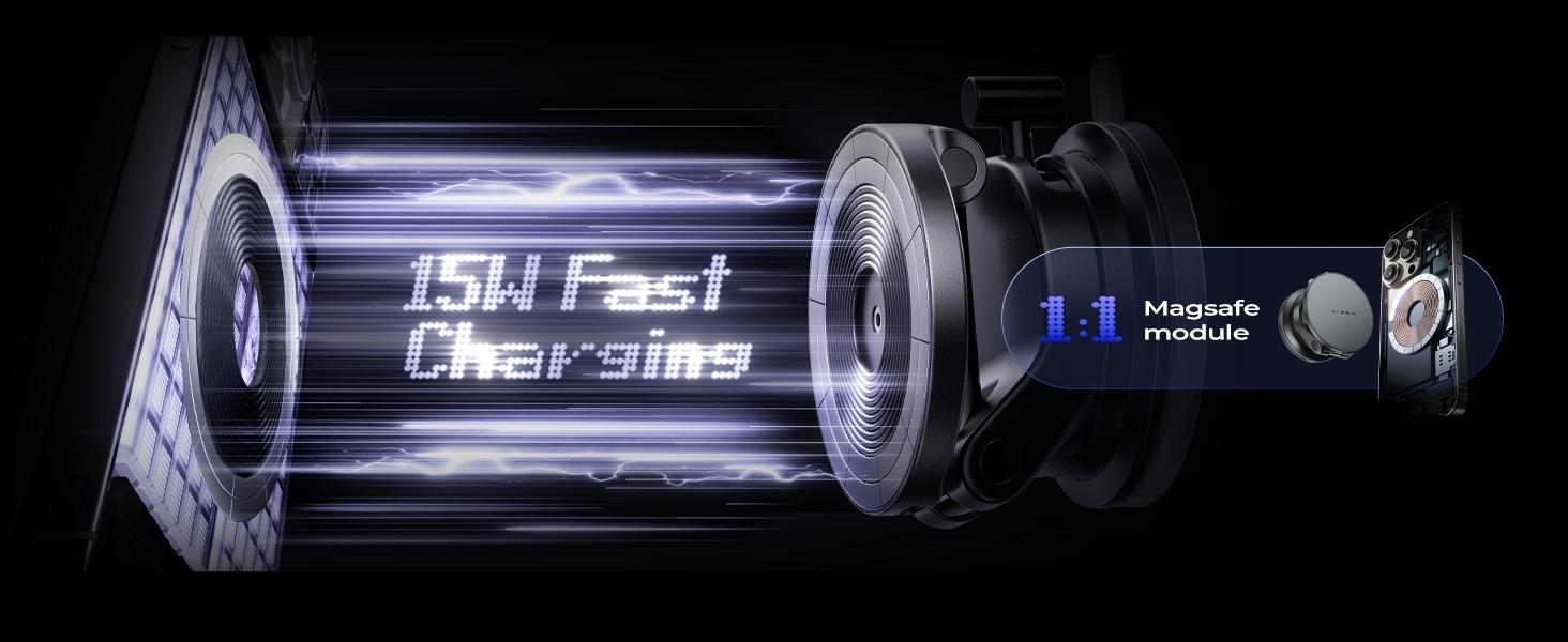 LISEN Vacuum Magnetic Phone Charger， [ SuctionPro ] 25W Wireless Car Charger, Suction Cup Phone Holder,360° Vacuum Magnetic Phone Holder for iPhone 17 Pro Max Air 17-12,Samsung S25 with MagSafe Case