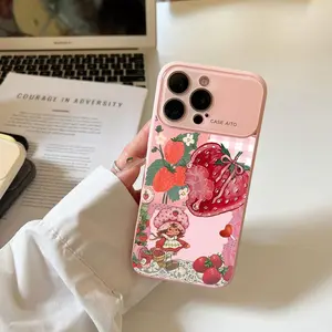NganGee Strawberry Shortcake Pattern Soft Silicone Phone Case, Full Protection Shockproof Cover for iPhone 17/16/15/14/13/12/11 Series, Air, Plus - Pink Girl Accessory #DSCFYTCM1