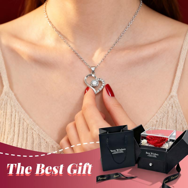 【2026 Gift】 I Love Youin 100 Languages Necklace- Real Preserved RedRose Encased- Speak Your Heart on Valentine's Day- Unique Sentimental RosePendant, ValentinesDay Gift,I LoveYou,LoveLanguage house