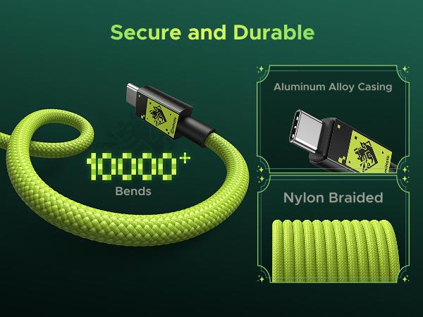 【UGREEN x Genshin Impact】UGREEN USB-C to USB-C Cable 100W Fast Charging with cable tie, Genshin Impact Kinich-Themed Design, Compatible with iPhone 15/15 Pro/15 Pro Max, MacBook Pro/Air, Galaxy S24/S23, iPad Pro/Air, Pixel 8 (3.3ft),TikTokShopHolidayHaul