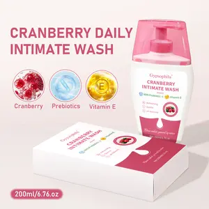 Gypsophila Cranberry Intimate Wash for Women pH-Balanced Daily Feminine Cleanser with Vitamin E 200ml Gentle Formula Refreshing Care